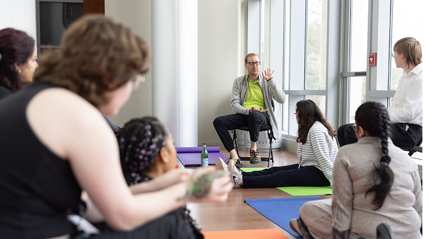 Students attending a breakout session Students attending a breakout session