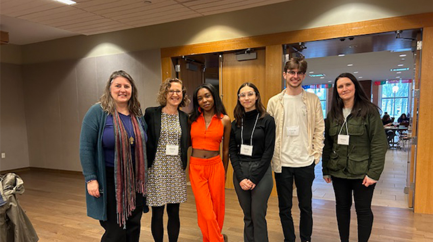 I'Yanah and Sarah were joined by their mothers, Sarah's partner and faculty members Sharon Musher and Betsy Erbaugh. I'Yanah and Sarah were joined by their mothers, Sarah's partner and faculty members Sharon Musher and Betsy Erbaugh.