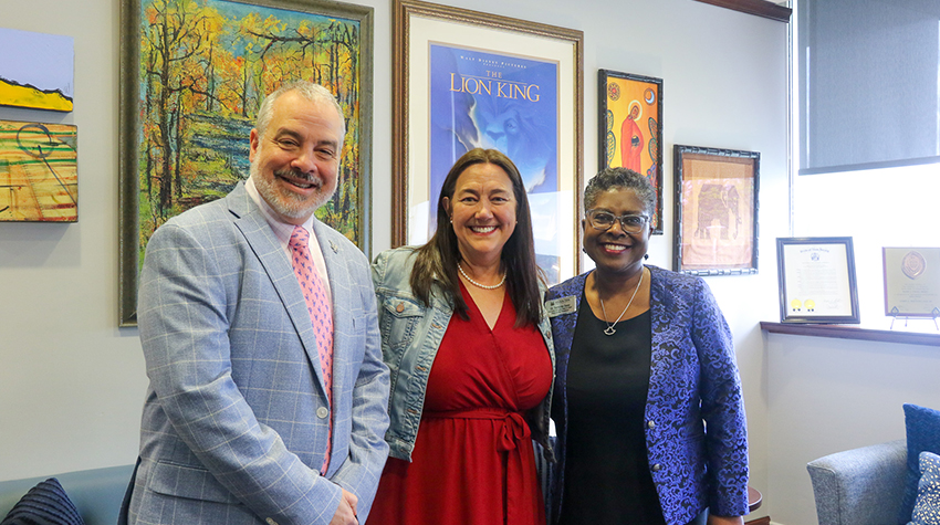 Gruwell met President Joe Bertolino and EVP Terricita Sass.  Gruwell met President Joe Bertolino and EVP Terricita Sass.