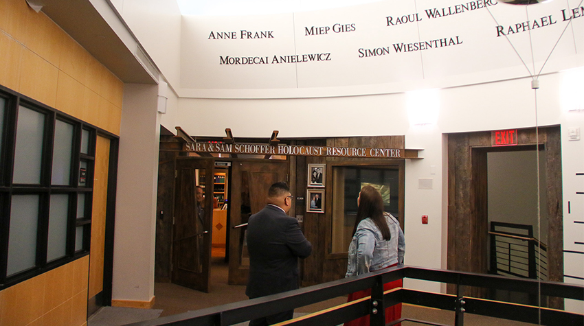 Erin Gruwell toured the Sara & Sam Schoffer Holocaust Resource Center Erin Gruwell toured the Sara & Sam Schoffer Holocaust Resource Center