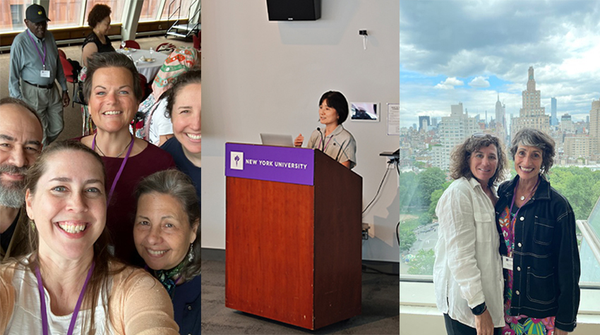 Collage that includes a selfie, Connie Tang during a presentation and a photo of Tara Crowell and Mary Lou Galantino. 
Courtesy of Elizabeth Lacey, Connie Tang, and Mary Lou Galantino.  Collage that includes a selfie, Connie Tang during a presentation and a photo of Tara Crowell and Mary Lou Galantino. 
Courtesy of Elizabeth Lacey, Connie Tang, and Mary Lou Galantino.