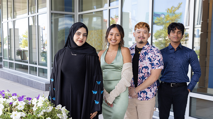 The fourth cohort of the ELSP: Shakila Riaz, Karen Pelaez Moreno, Dylan Nhan and Abu Shahariah.  The fourth cohort of the ELSP: Shakila Riaz, Karen Pelaez Moreno, Dylan Nhan and Abu Shahariah.