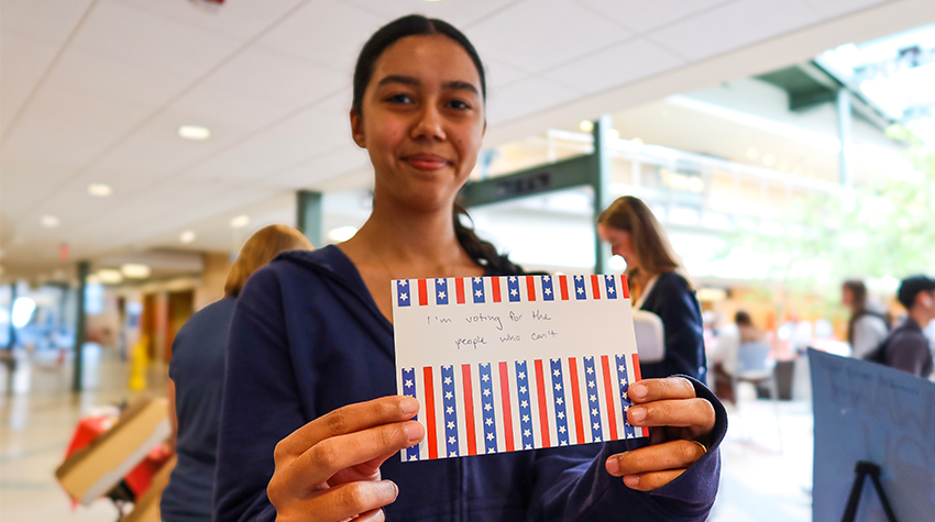 Students wrote down their reasons for voting this November.  Students wrote down their reasons for voting this November.