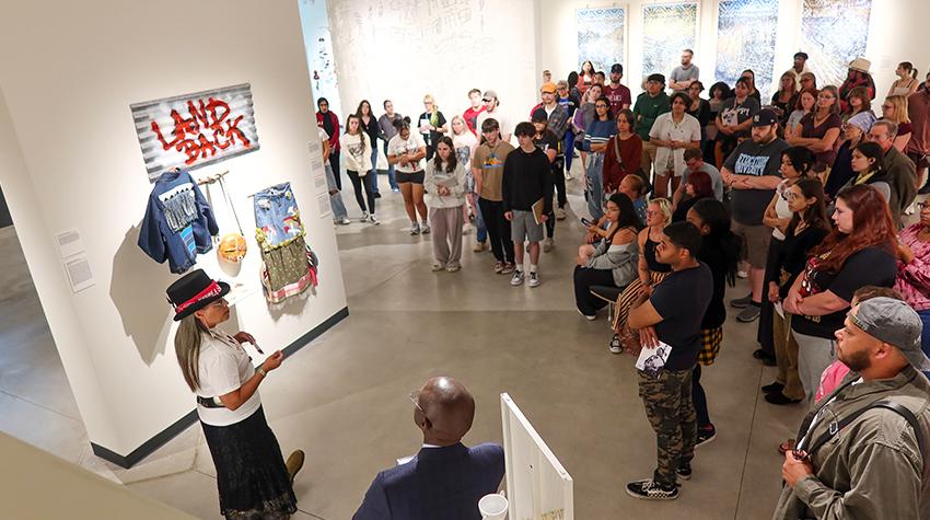 Denise "Bright Dove" Ashton Dunkley during the Artist Talk and Reception Denise "Bright Dove" Ashton Dunkley during the Artist Talk and Reception