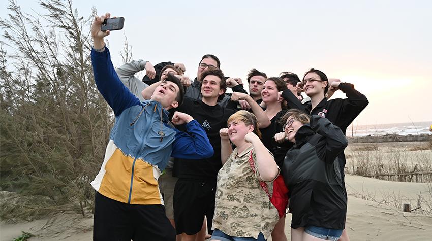 Students visited beaches to learn about sand preservation on the island Students visited beaches to learn about sand preservation on the island