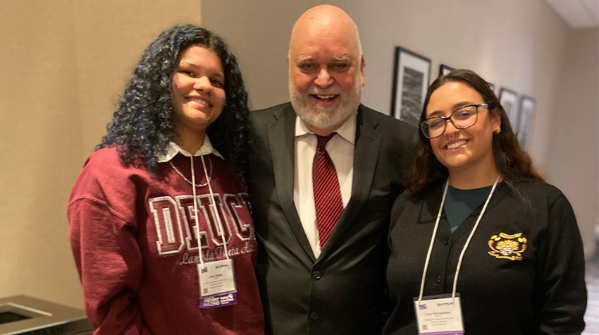 Jade Rojas and Lisa Hernandez with the founder of NGLA Jade Rojas and Lisa Hernandez with the founder of NGLA