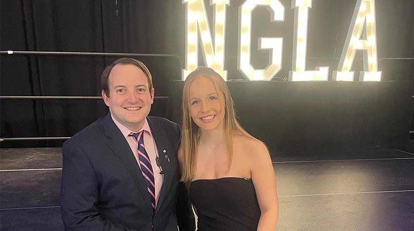 Mat Greer, who was NGLA's 2025 education chair, with Lauren Chapleski, who served as student staff for NGLA Mat Greer, who was NGLA's 2025 education chair, with Lauren Chapleski, who served as student staff for NGLA