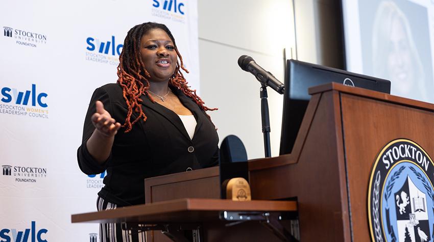 Jalea Wood giving her acceptance speech Jalea Wood giving her acceptance speech