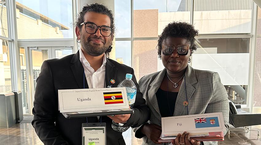 Te and Mary after representing Uganda and Fiji during their committee meetings. Te and Mary after representing Uganda and Fiji during their committee meetings.
