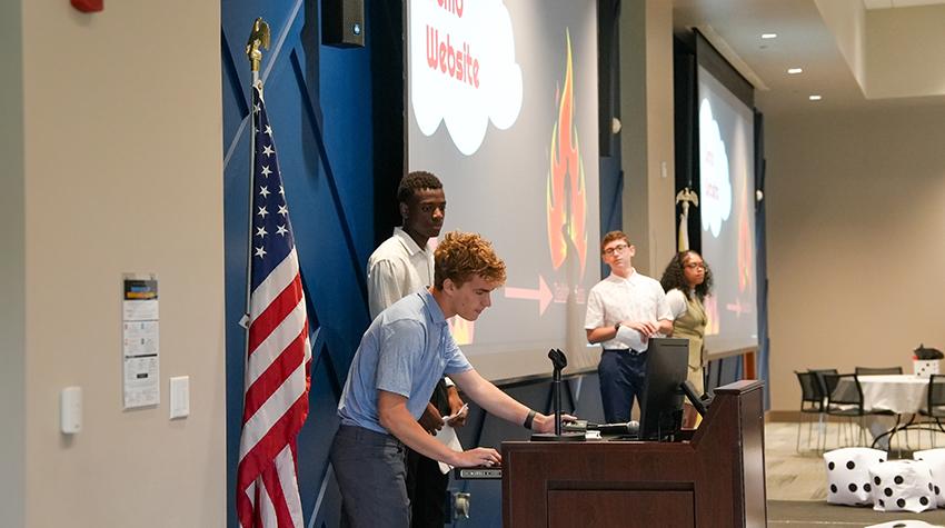 Students presenting their products Students presenting their products