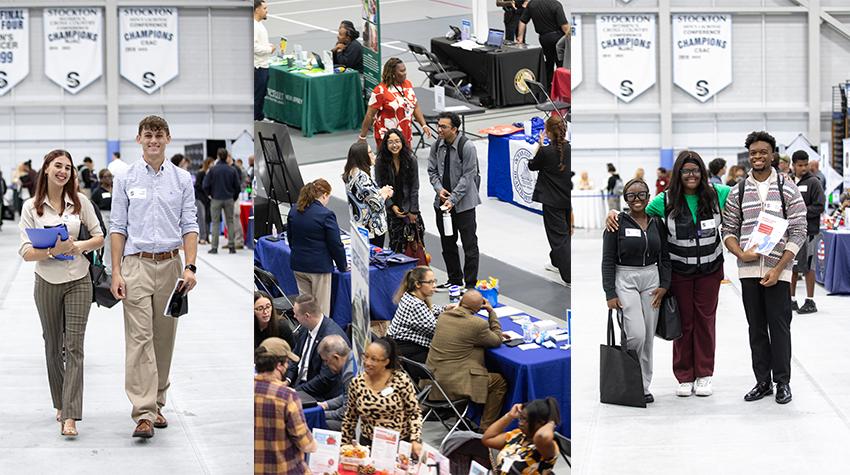 Groups of students throughout the Career Fair Groups of students throughout the Career Fair