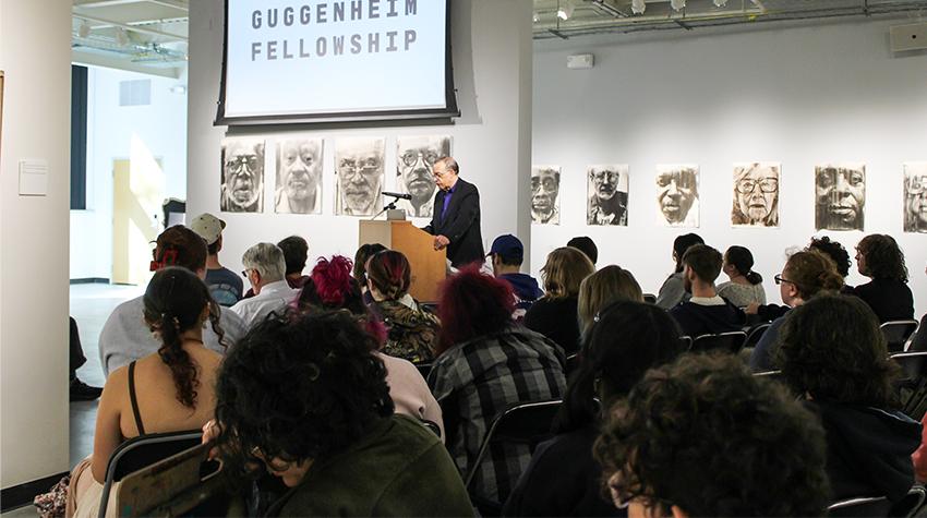 Wendel White, distinguished professor of Art at Stockton, introduced Laura. Wendel White, distinguished professor of Art at Stockton, introduced Laura.