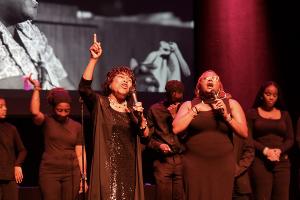 Voices rise in harmony during the annual Africana Studies gospel celebration at Stockton University.