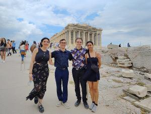 Philosophy and Religion students visit the Parthenon in Athens, Greece, connecting ancient philosophy with modern experience.