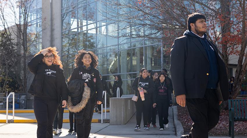 Students toured the campus following the program Students toured the campus following the program