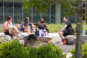 DPT students build strong connections and a supportive community while relaxing together outside the Health Sciences Center.