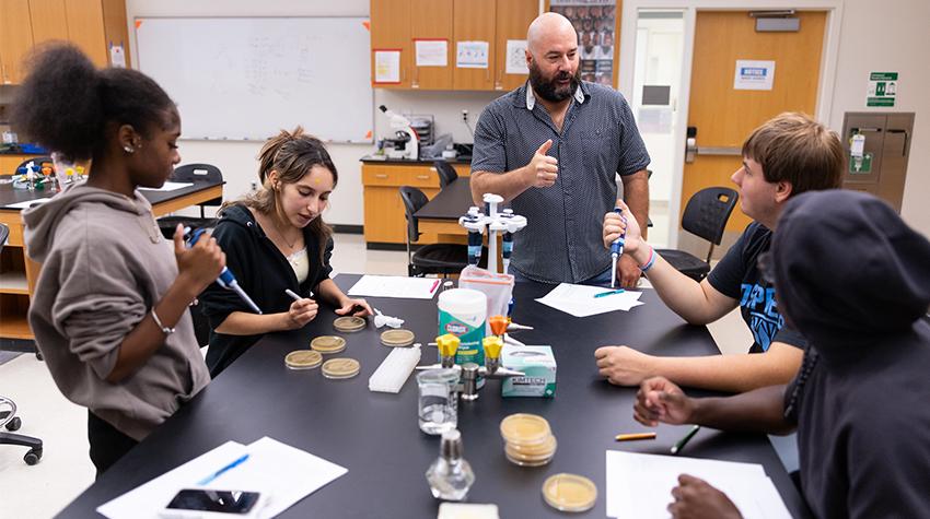 Students in a lab during the Summer Bridge Program Students in a lab during the Summer Bridge Program