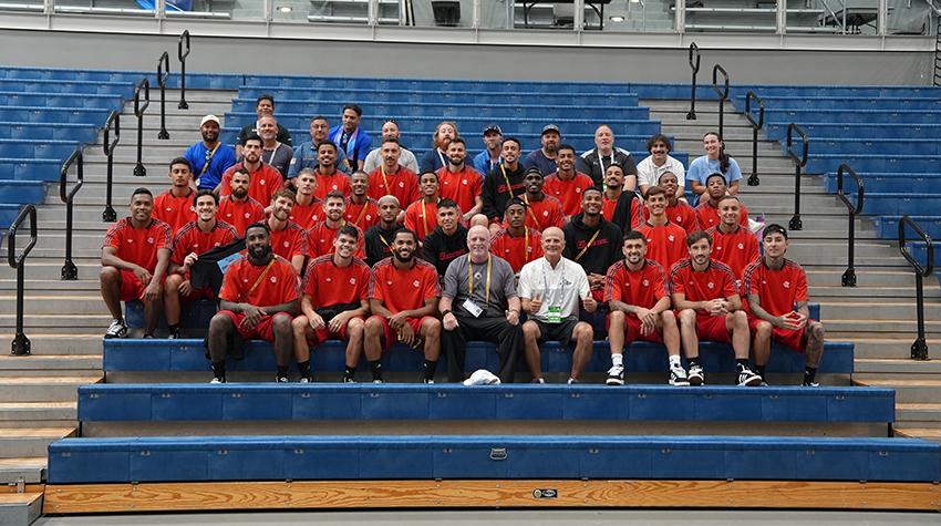 CR Flamengo posing for a photo in the Sports Center CR Flamengo posing for a photo in the Sports Center