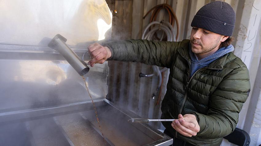 A student at the Sugar Shack, a part of Stockton's Maple grant A student at the Sugar Shack, a part of Stockton's Maple grant