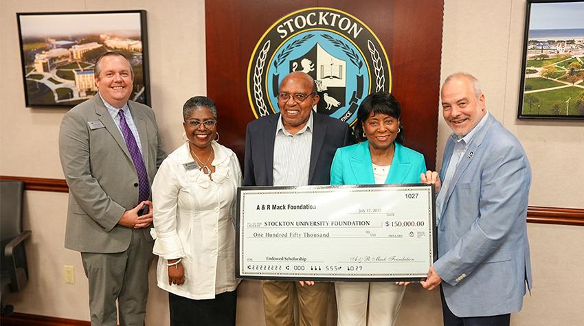 A check being presented for the Stockton Foundation A check being presented for the Stockton Foundation