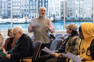 Students learn through conversation with faculty and community voices, connecting primary sources to lived experience and local history..