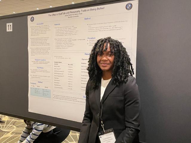Janiya presented her Project for Distinction research at the Eastern Psychological Association Conference, February 26-28, 2026. The title of the project is " The Effect of SelfTalk & Personality Traits on Being Bullied" Janiya presented her Project for Distinction research at the Eastern Psychological Association Conference, February 26-28, 2026. The title of the project is " The Effect of SelfTalk & Personality Traits on Being Bullied"