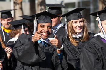 Graduates at Stockton University celebrate the next step toward careers in criminal justice and public service.