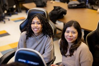 Students collaborate in the esports lab, exploring careers in gaming, content creation, and digital media.