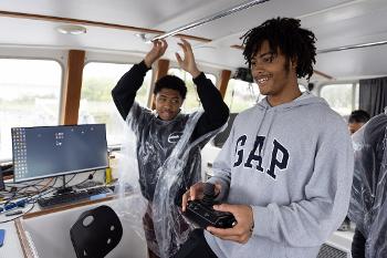 Students gain experience with marine technology and data collection while working aboard a research vessel.