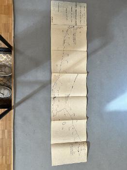 Archive documents in a box found during Professor Olson’s research in France