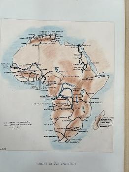 A hand‑drawn map of African railways found during Professor Olson’s research in France