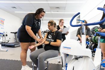 Exercise Science students at Stockton University participate in hands-on health and wellness training while building practical skills in physical activity assessment and human performance.