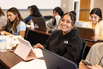 Stockton University students build business analytics and technology skills through collaborative classroom learning and data-focused coursework.