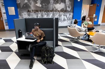Students find space to study, recharge and connect in Stockton University’s welcoming campus lounges.