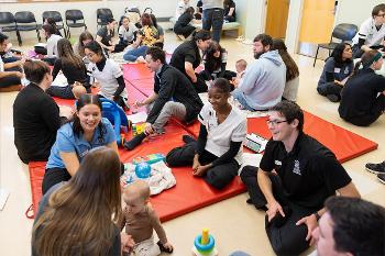 Students from across Stockton’s health sciences programs learn side by side through interactive pediatric experiences, developing the communication, collaboration and team-based perspective that support effective care.