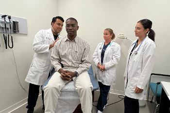 Stockton MSN students practice advanced assessment techniques in a clinical learning environment designed to prepare them for nurse practitioner practice.