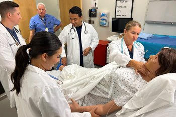 MSN students strengthen advanced patient assessment and clinical decision-making skills through realistic simulation experiences at Stockton University.