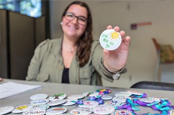 A Stockton counseling student shares a message of encouragement, reflecting the program’s focus on empathy, support and meaningful human connection.
