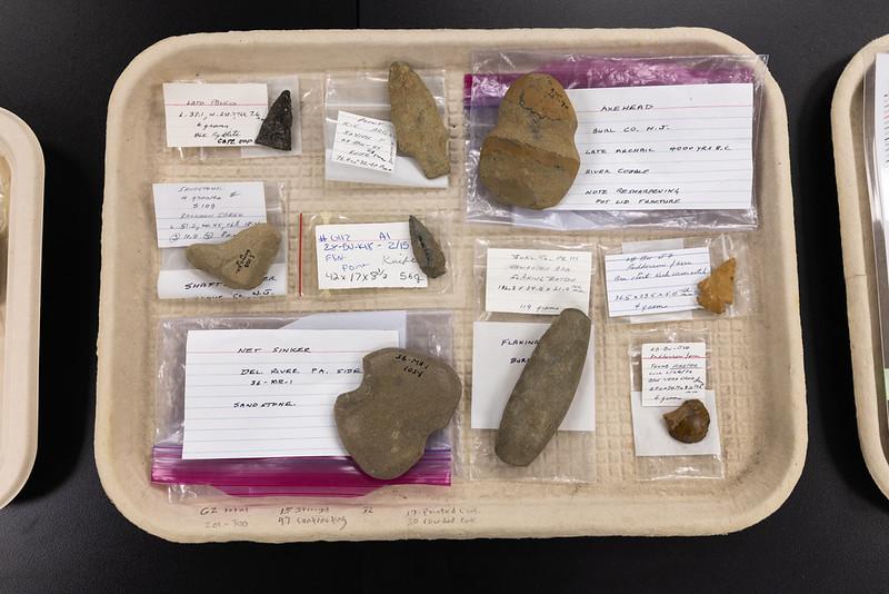 A tray of recovered artifacts