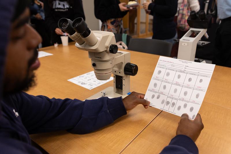 Criminal Justice Student Trying Finger printing .