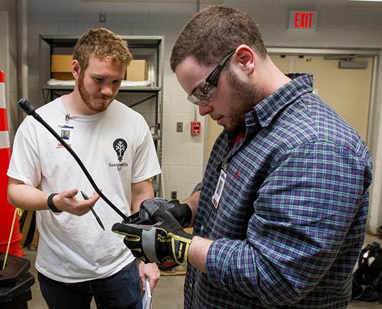 Students conducting an energy audit at Absegami High School Students conducting an energy audit at Absegami High School