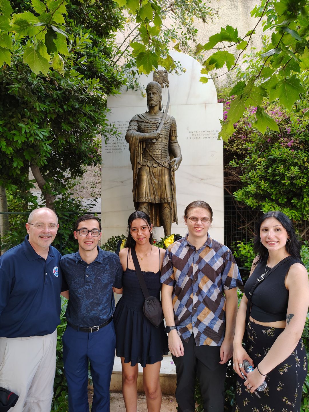Professor and students exploring Greece