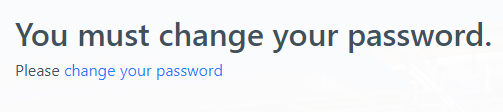 Change your Password