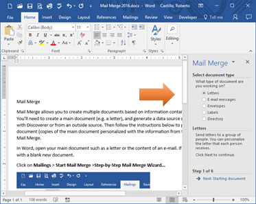 step by step mail merge from excel to word