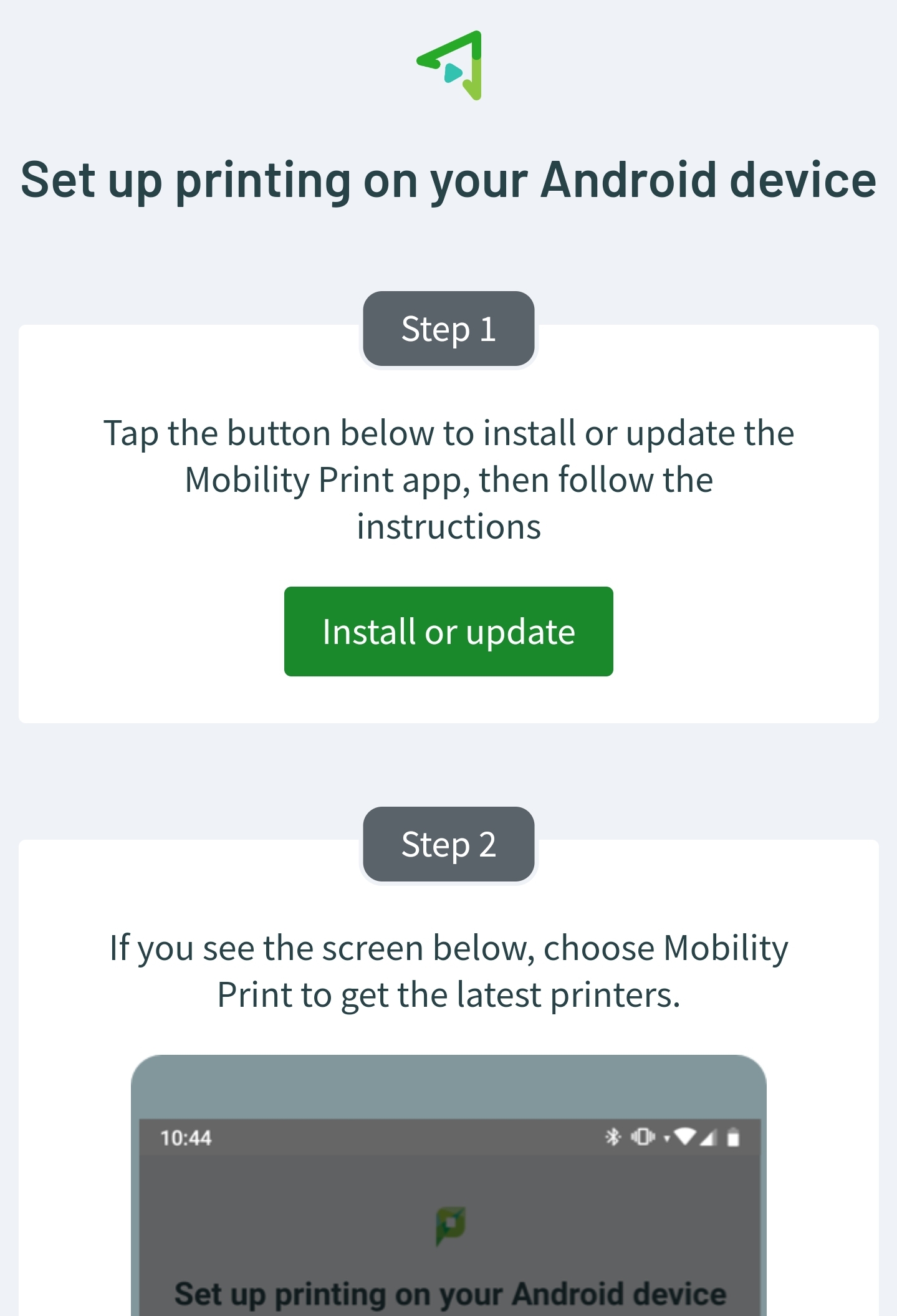 Mobility Print Instructions