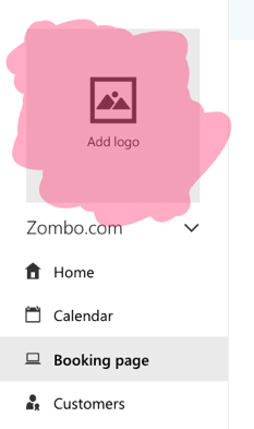 an image of the Bookings interface, the "add a logo" button is highlighted