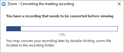 a screenshot of the zoom video conversion progress window