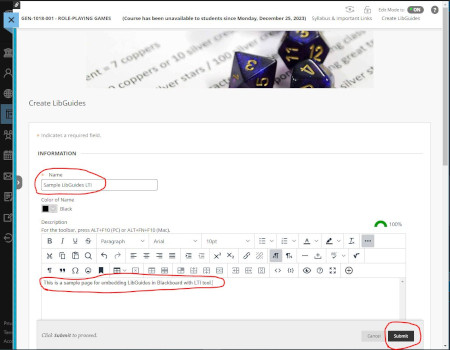 LTI Integration step 2