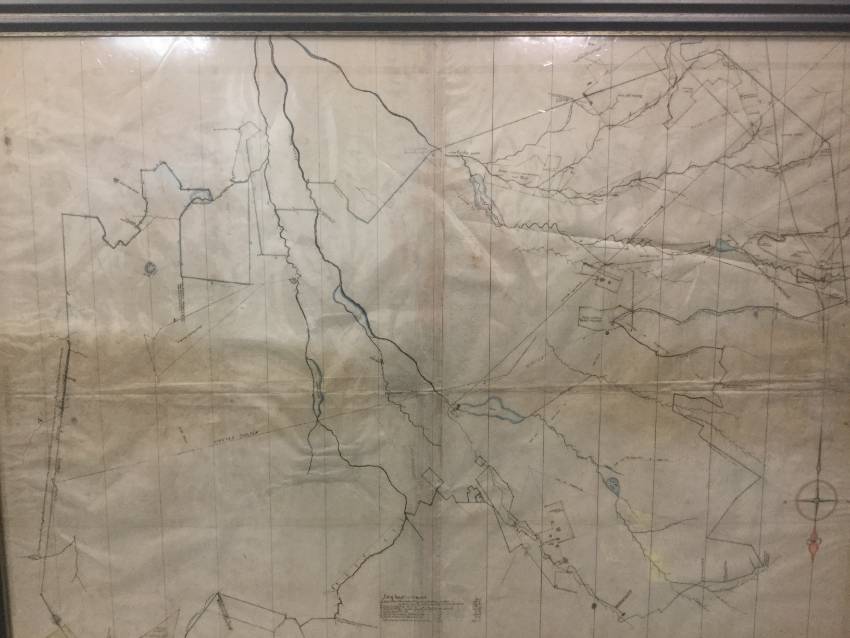 Circa 1860 hand-drawn map of Atsion Furnace lands.