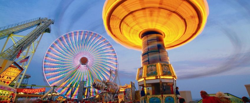 Wildwood Amusement Rides at night